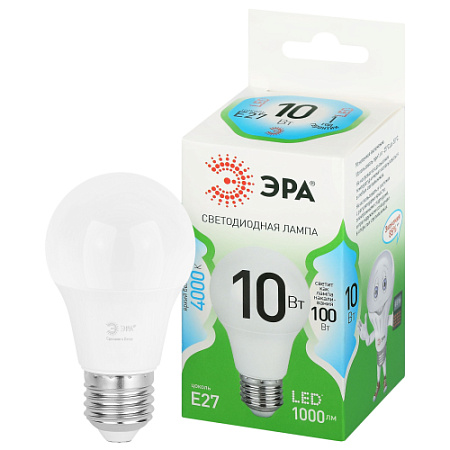 Лампа LED A60-10W-840-E27 ЭРА