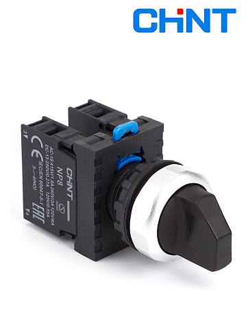 Переключатель NP8-11X/212 черный (2 пол.с фикс.) IP65 CHINT