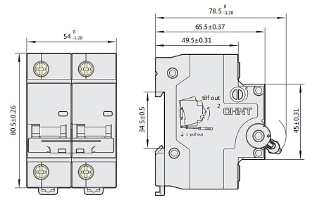 Авт. выключатели NXB-125 1P 80A D (10kA) CHINT